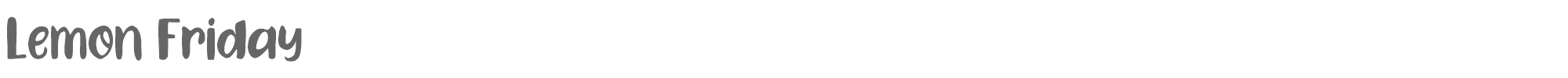 Sample characters Lemon Friday Font